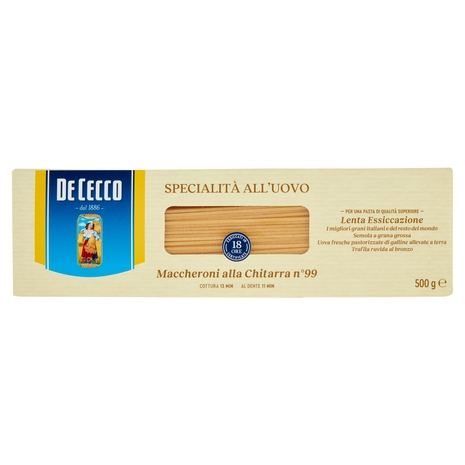 De Cecco Maccheroni alla Chitarra n°99 Specialità all'Uovo 500 g