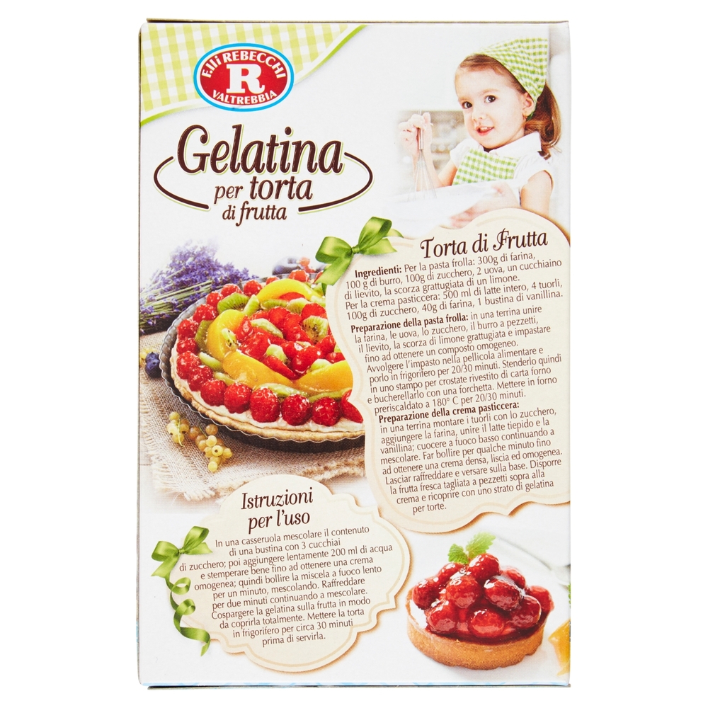 F.lli Rebecchi Valtrebbia dolci decori Gelatina per torta di frutta 4 buste 40 g