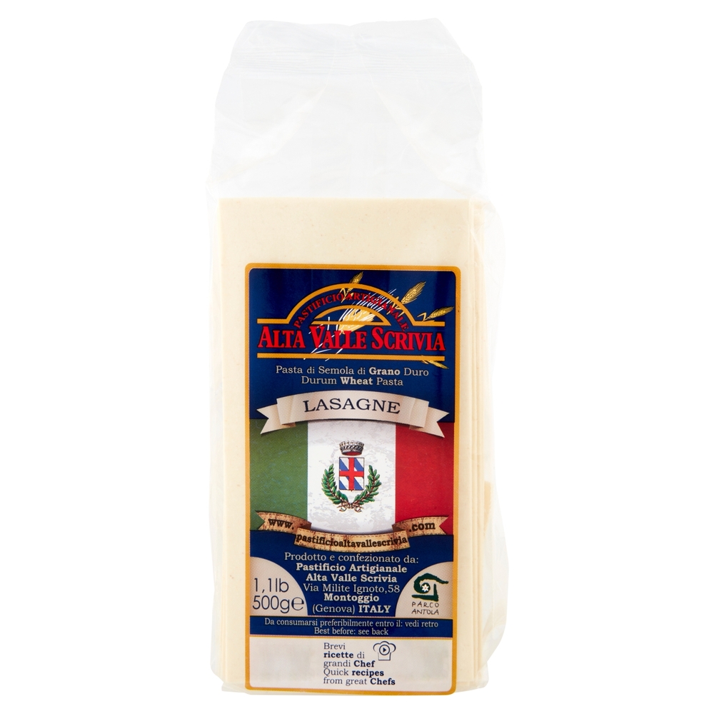 Pastificio Artigianale Alta Valle Scrivia Pasta di Semola di Grano Duro Lasagne 500 g
