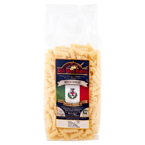 Pastificio Artigianale Alta Valle Scrivia Pasta di Semola di Grano Duro Ricciole 500 g