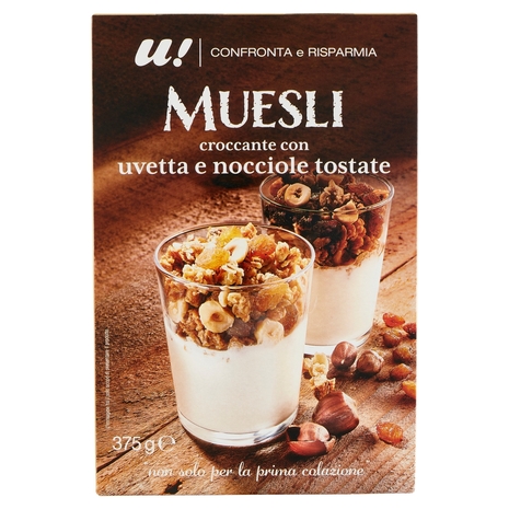 Muesli Croccante con Uvetta e Nocciole Tostate U! Confronta e Risparmia