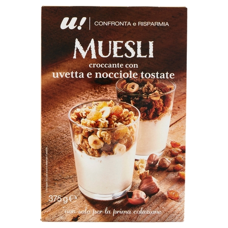 Muesli Croccante con Uvetta e Nocciole Tostate U! Confronta e Risparmia