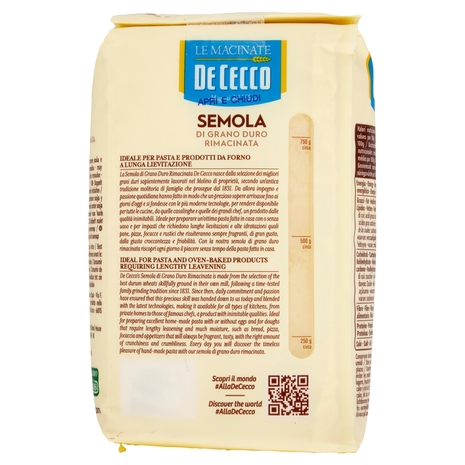 De Cecco Le Macinate Semola di Grano Duro Rimacinata 1 Kg