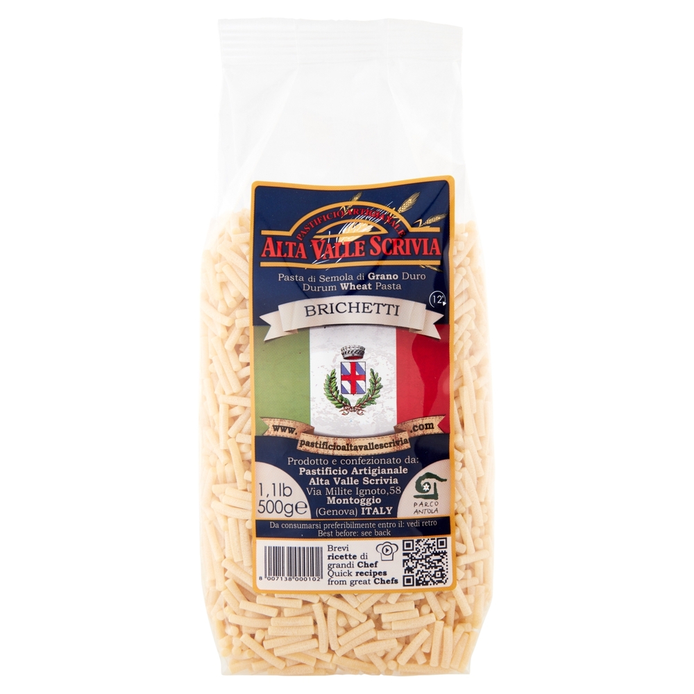 Pastificio Artigianale Alta Valle Scrivia Pasta di Semola di Grano Duro Brichetti 500 g