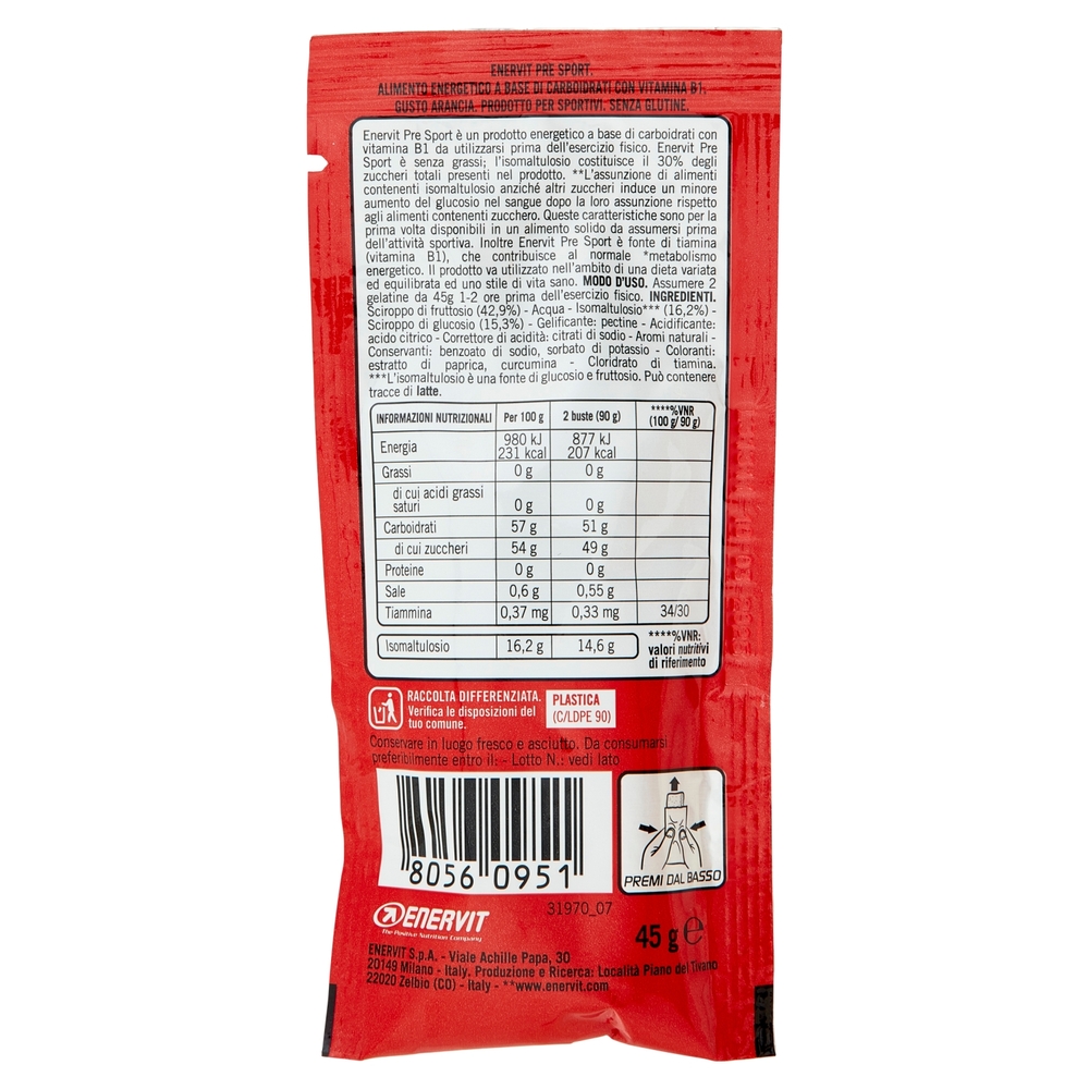 Enervit Pre Sport Jelly Orange Flavour 45 g