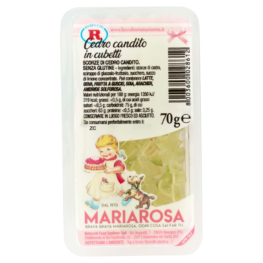 Mariarosa Cedro candito in cubetti 70 g