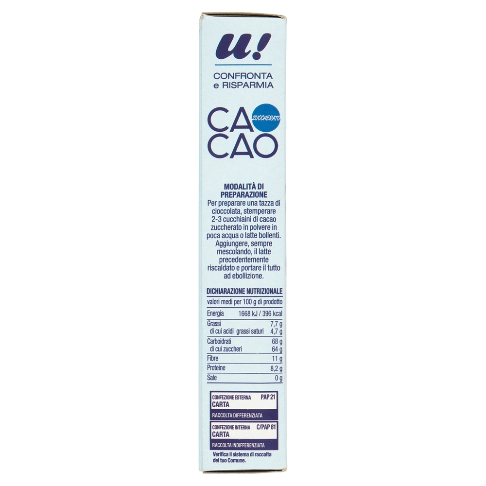 Cacao Zuccherato U! Confronta e Risparmia