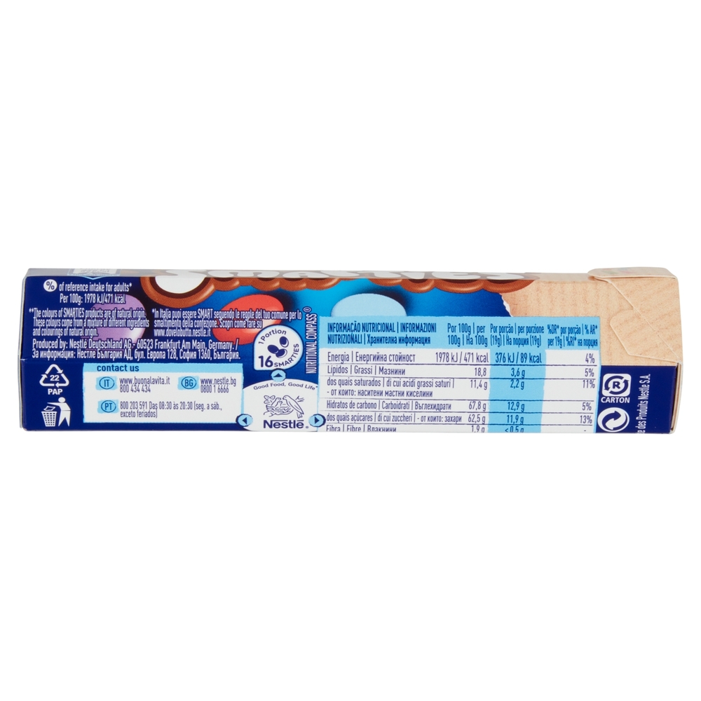 NESTLÉ SMARTIES Confetti ripieni di cioccolato al latte tubo 38g