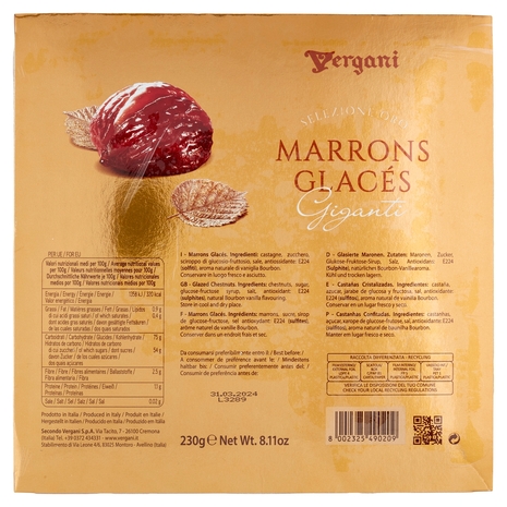 Vergani Selezione Oro Marrons Glacés Giganti 230 g