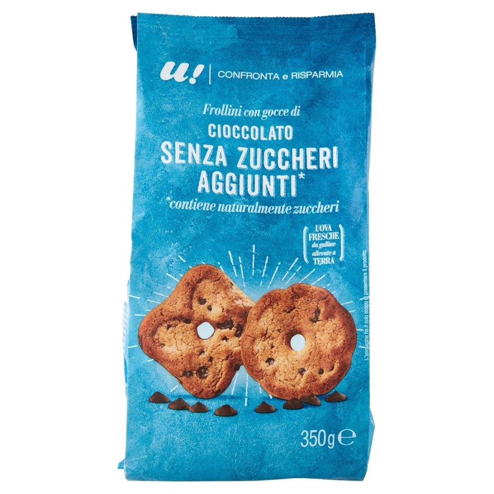 Frollini con Gocce di Cioccolato Senza Zuccheri Aggiunti U! Confronta e Risparmia