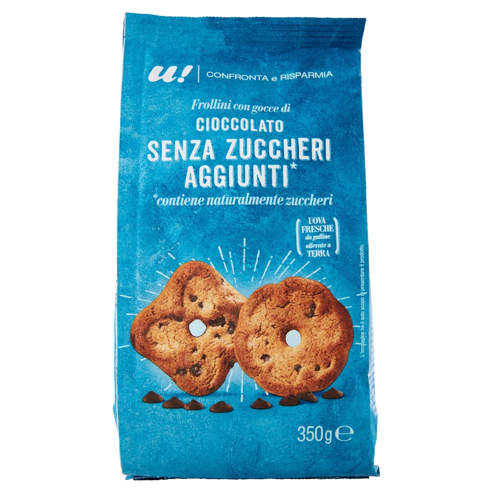 Frollini con Gocce di Cioccolato Senza Zuccheri Aggiunti U! Confronta e Risparmia