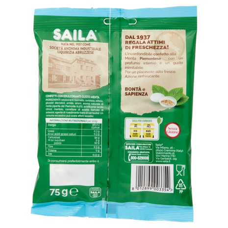 Saila alla Menta Piemontese Confetti teneri Senza Zucchero con estratto di Stevia 75 g