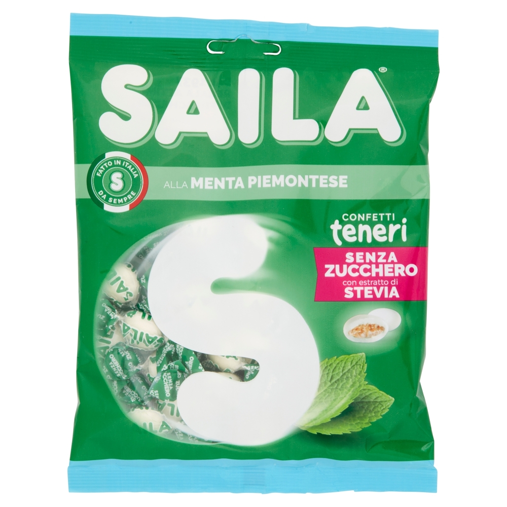Saila alla Menta Piemontese Confetti teneri Senza Zucchero con estratto di Stevia 75 g