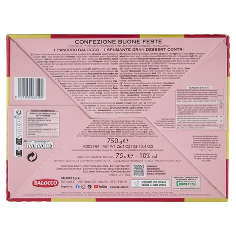 Balocco Buone Feste il Pandoro 750 g & Gran Dessert Contri 75 cl