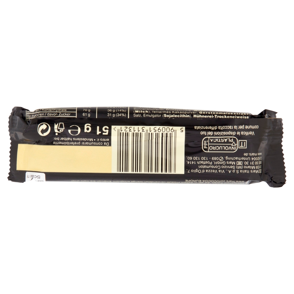 Mars Barretta Snack con Caramello Ricoperta al Cioccolato 51 g