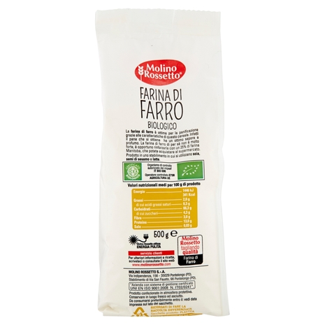 Molino Rossetto Farine Speciali Farina di Farro Biologico 500 g