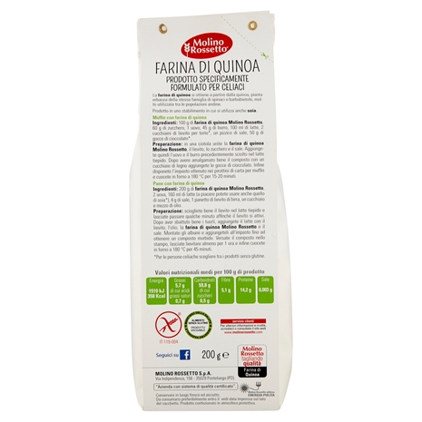 Molino Rossetto Farine Speciali Farina di Quinoa senza glutine 200 g