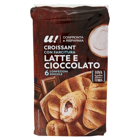 6 Croissant con Farcitura Latte e Cioccolato U! Confronta e Risparmia