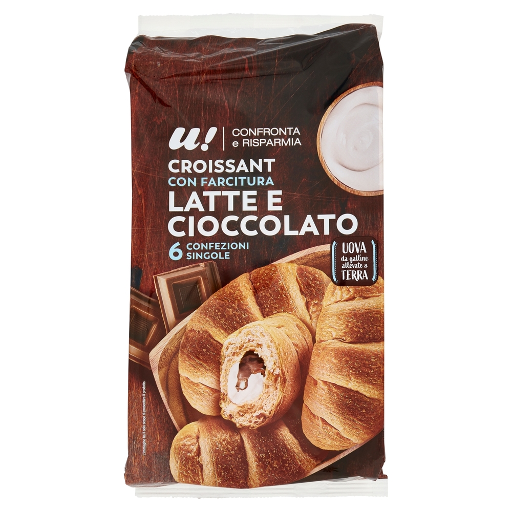 6 Croissant con Farcitura Latte e Cioccolato U! Confronta e Risparmia