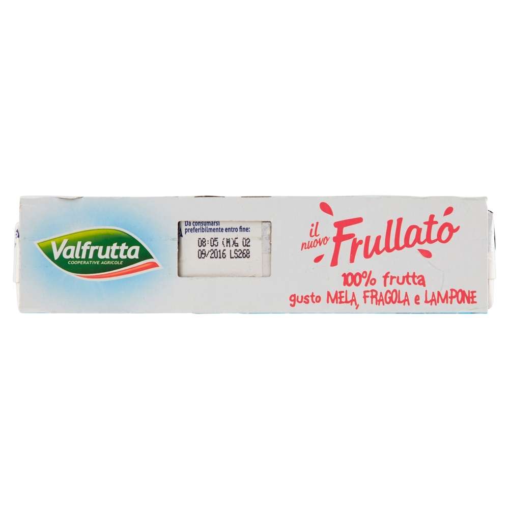 Valfrutta il nuovo Frullato 100% frutta gusto Mela, Fragola e Lampone 3 x 125 ml