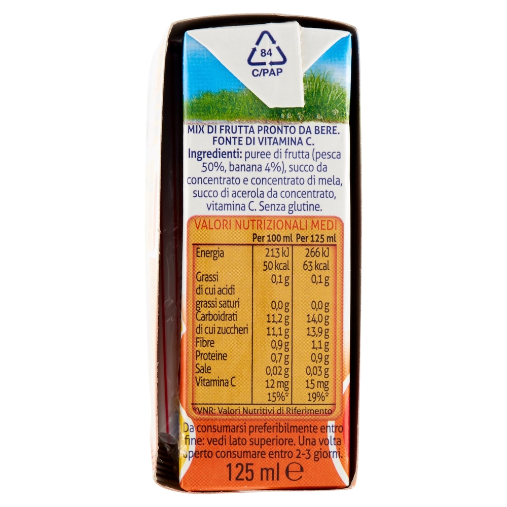 Valfrutta il nuovo Frullato 100% da frutta gusto Pesca 3 x 125 ml