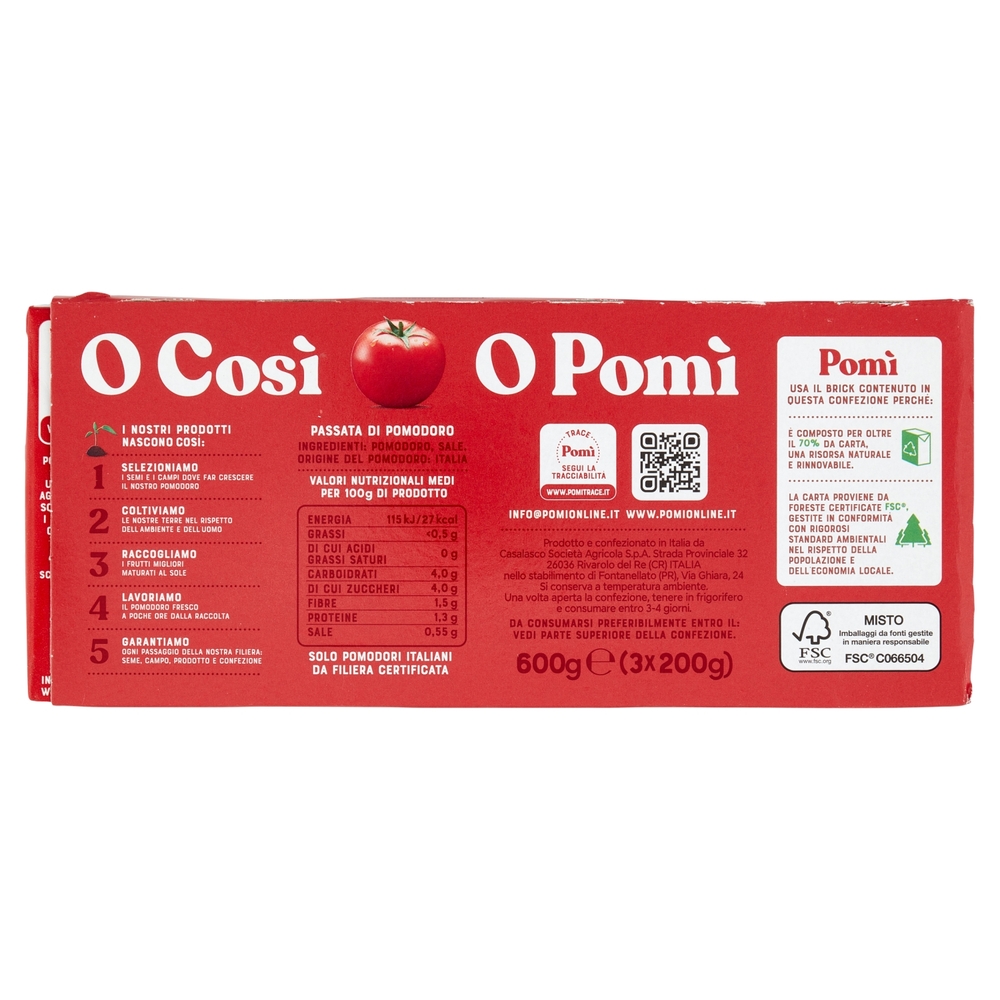 Pomì Passata di Pomodoro 3 x 200 g