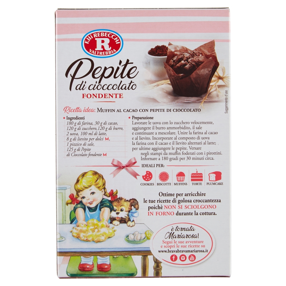 Mariarosa Pepite di Cioccolato Fondente, 125 g