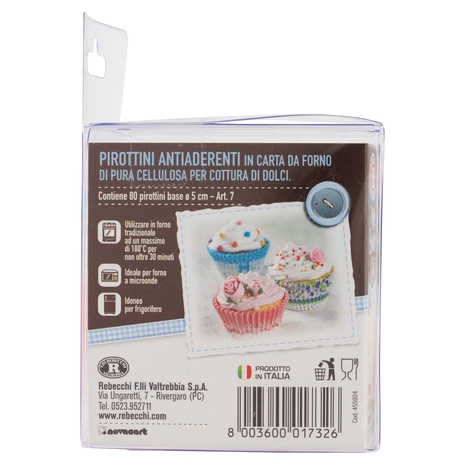 F.lli Rebecchi Valtrebbia I Love Shabby Chic Pirottini in Carta da Forno per Pasticceria 80 pz