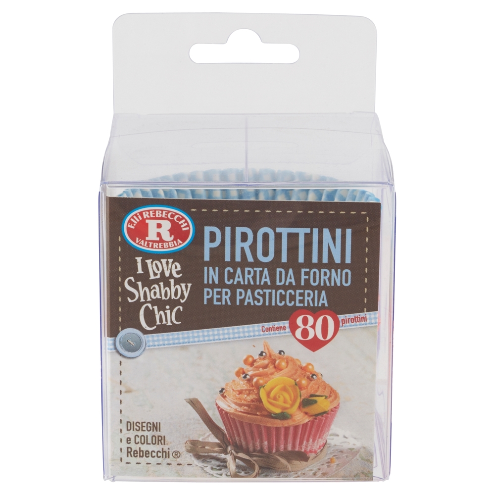 F.lli Rebecchi Valtrebbia I Love Shabby Chic Pirottini in Carta da Forno per Pasticceria 80 pz