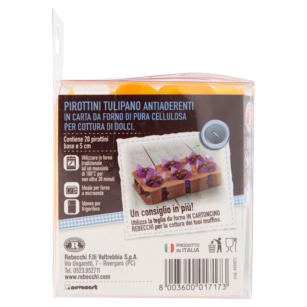 F.lli Rebecchi Valtrebbia I Love Shabby Chic Pirottini Tulipano in Carta da Forno per Muffins 20 pz