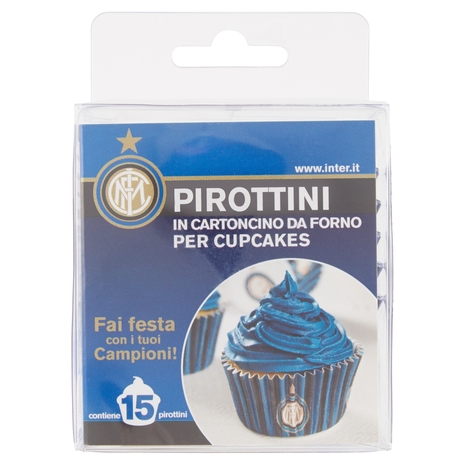 Pirottini in Cartoncino da Forno per Cupcakes Inter ø 5 cm 15 pz