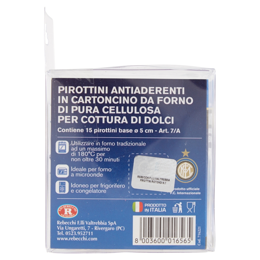 Pirottini in Cartoncino da Forno per Cupcakes Inter ø 5 cm 15 pz