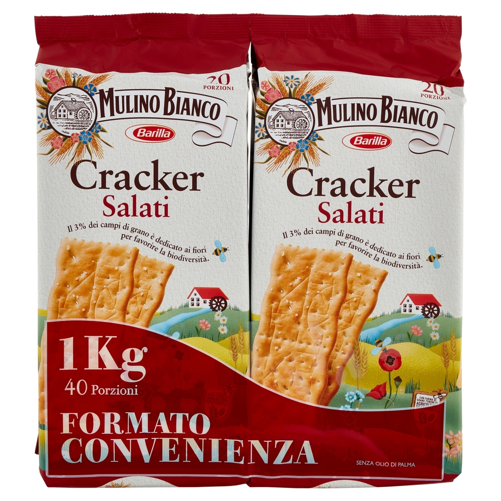 Mulino Bianco Cracker Salati con Farina Sostenibile 500g X2