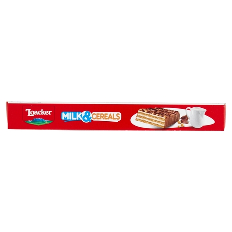 Loacker Milk & Cereals Barrette di Wafer e Cioccolato al Latte con crema al Latte 25gx4