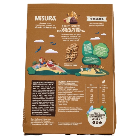 Misura Fibrextra Biscotti Muesli con Cereali, Cioccolato e Frutta 230 g