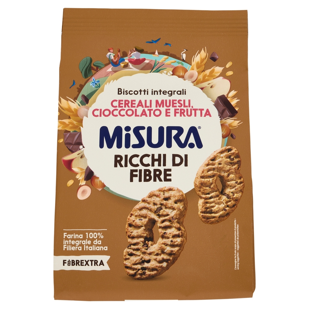 Misura Fibrextra Biscotti Muesli con Cereali, Cioccolato e Frutta 230 g