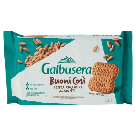 Galbusera BuoniCosì Senza Zuccheri aggiunti con Latte Intero e 10% di Fibre 6 x 50 g
