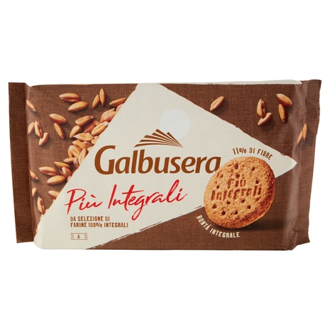 Galbusera PiùIntegrali Ricchi di Fibre 100% Integrale 6 x 55 g
