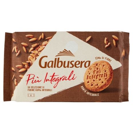 Galbusera PiùIntegrali Ricchi di Fibre 100% Integrale 6 x 55 g