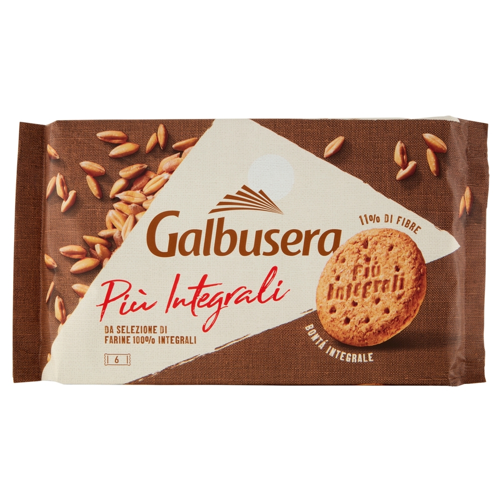 Galbusera PiùIntegrali Ricchi di Fibre 100% Integrale 6 x 55 g