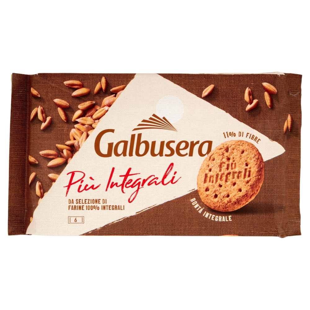 Galbusera PiùIntegrali Ricchi di Fibre 100% Integrale 6 x 55 g