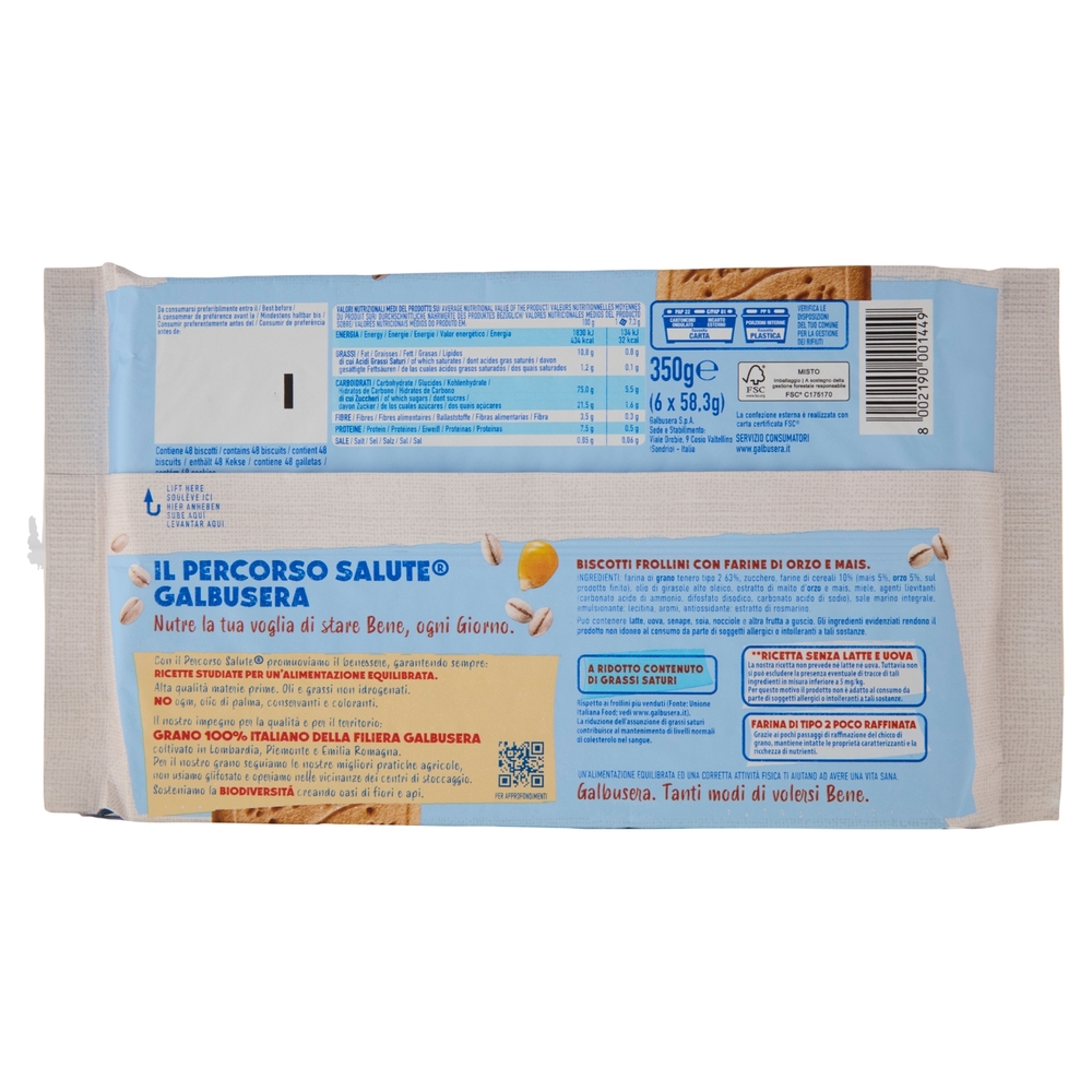 Galbusera Magretti i Leggeri con Orzo e Mais 6 x 58,3 g