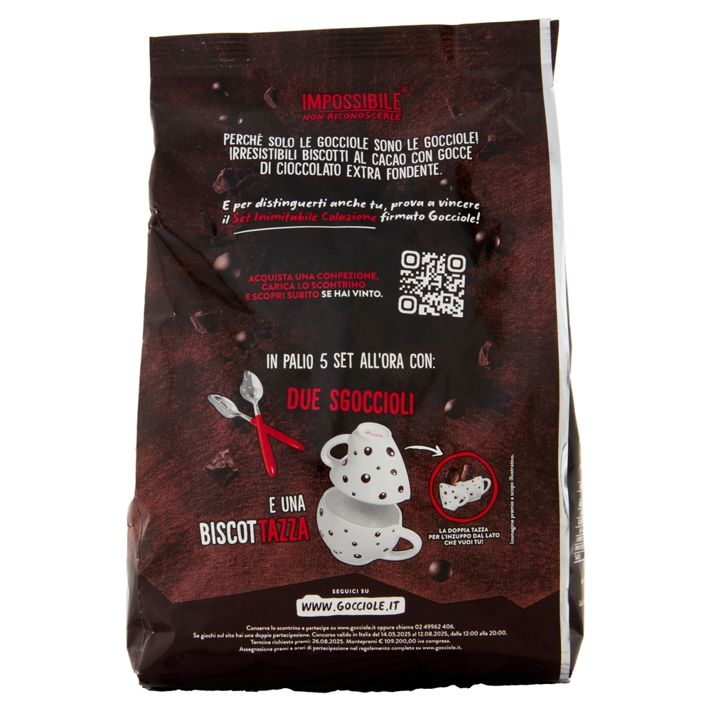 Pavesi Gocciole Extradark Biscotti con Gocce di Cioccolato Extra Fondente 400g