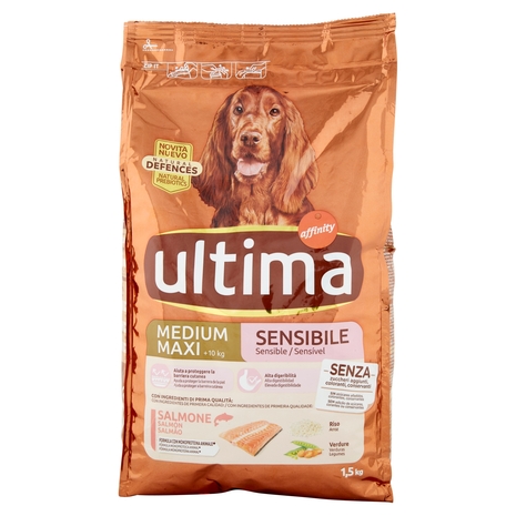 Ultima Dog Medium/Max +10 kg Sensibile Salmone 1,5 kg