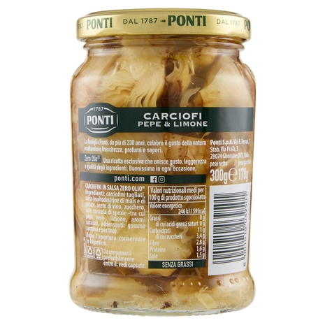 Ponti Zero Olio Carciofi Pepe & Limone 300 g