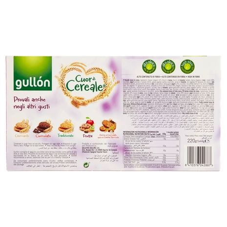 gullón Cuor di Cereale Biscotti di avena con Frutti Rossi ripieni di crema gusto Yogurt 5 x 44 g