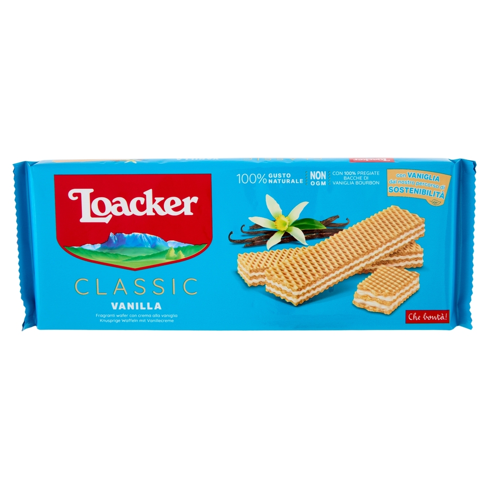 Loacker Classic Vanilla Wafer con crema alla Vaniglia Bourbon del Madagascar Wafers 175g