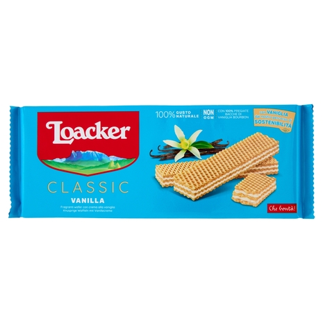 Loacker Classic Vanilla Wafer con crema alla Vaniglia Bourbon del Madagascar Wafers 175g