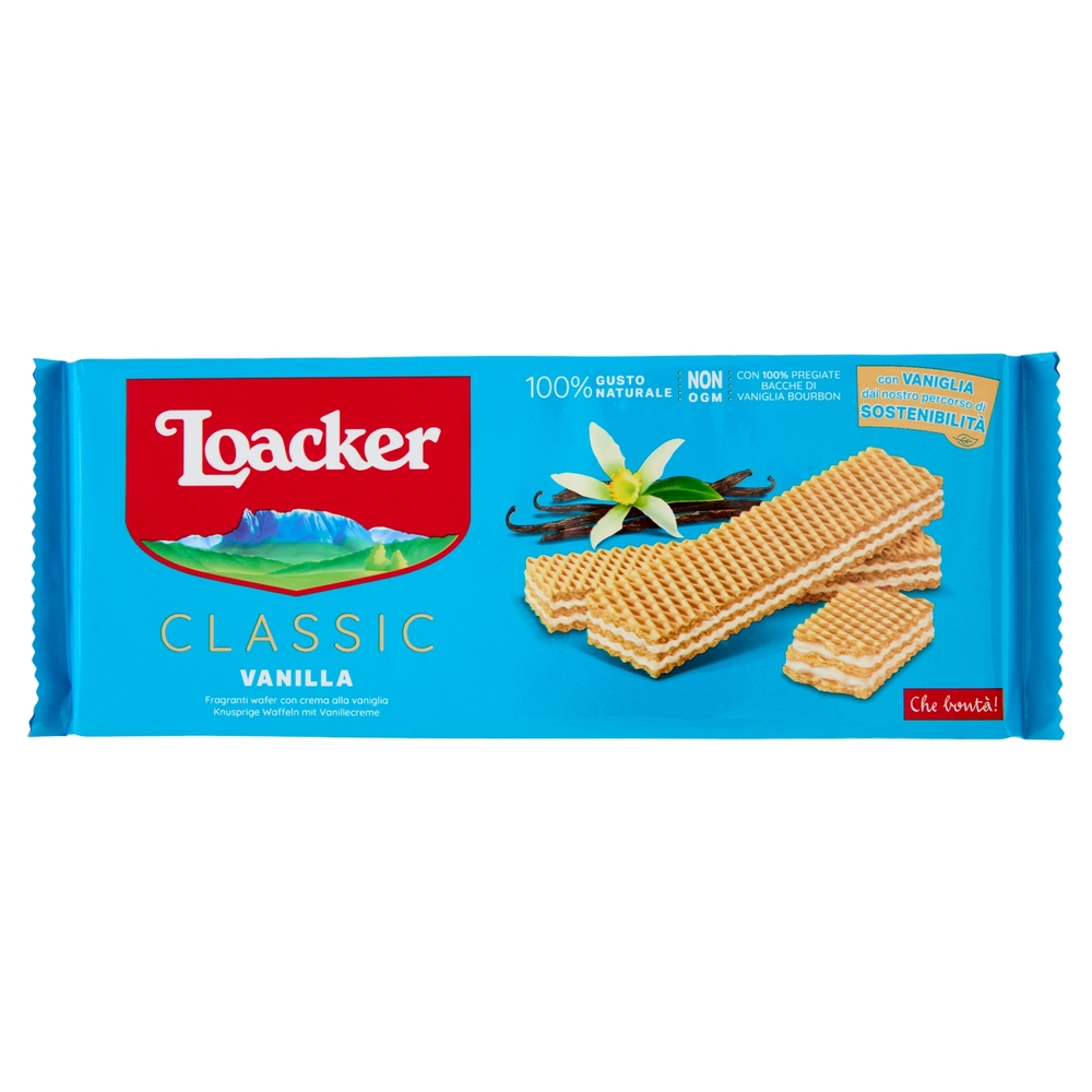 Loacker Classic Vanilla Wafer con crema alla Vaniglia Bourbon del Madagascar Wafers 175g