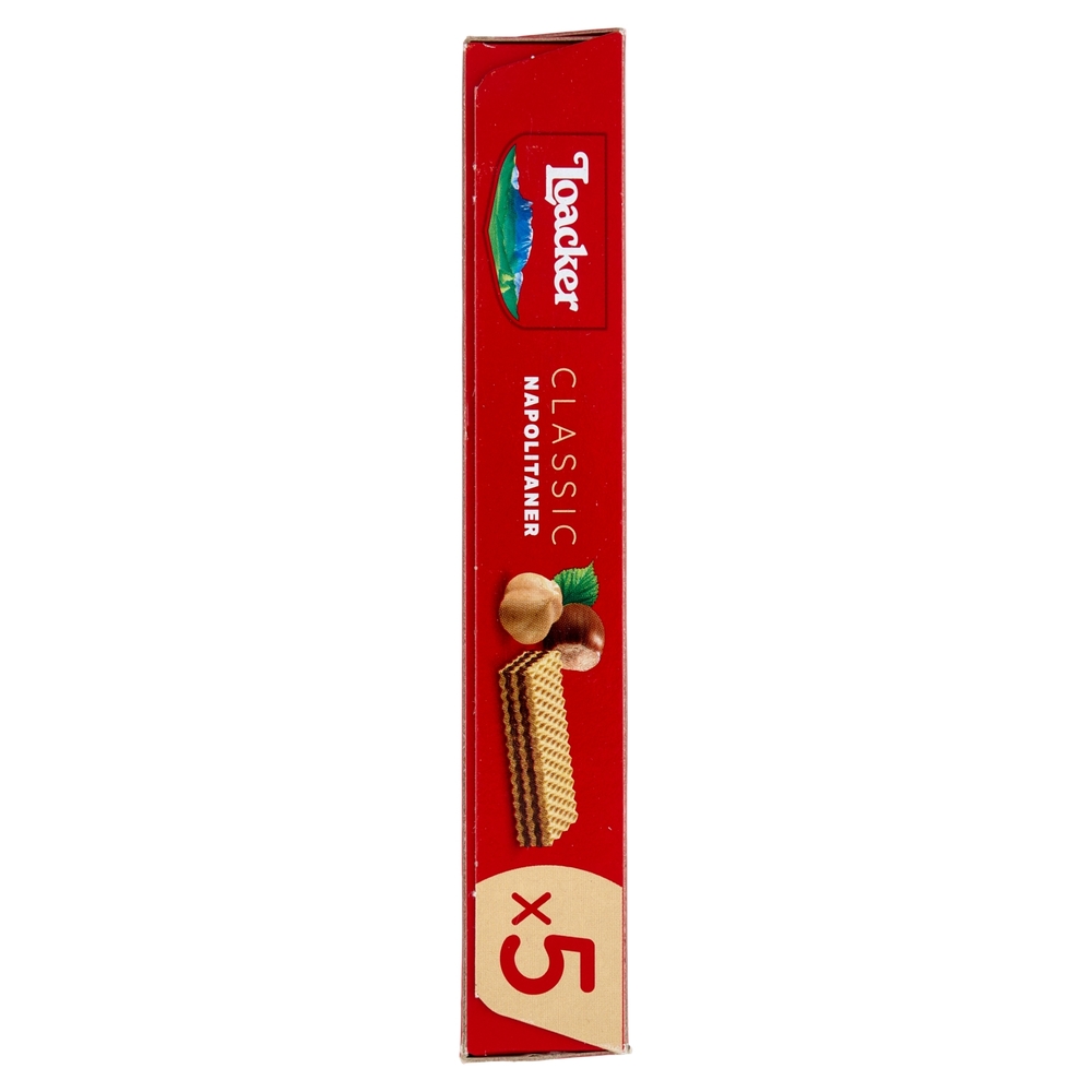 Loacker Classic Napolitaner Wafer con crema alle Nocciole 100% Italiane Wafers 45gx5